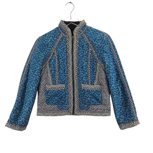 J Crew Collection Quilted Floral Jacket Womens 4 Rare Cotton Silk Cottagecore - Picture 1 of 11